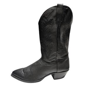 J. Chisholm Black Classic Embroidered Leather Western Cowboy Boots Mens Size 10